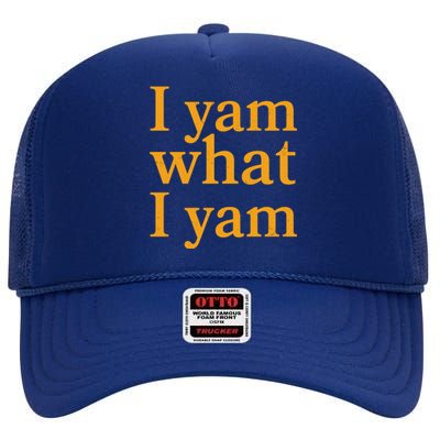 Funny Holidays Thanksgiving I Yam What I Yam High Crown Mesh Back Trucker Hat