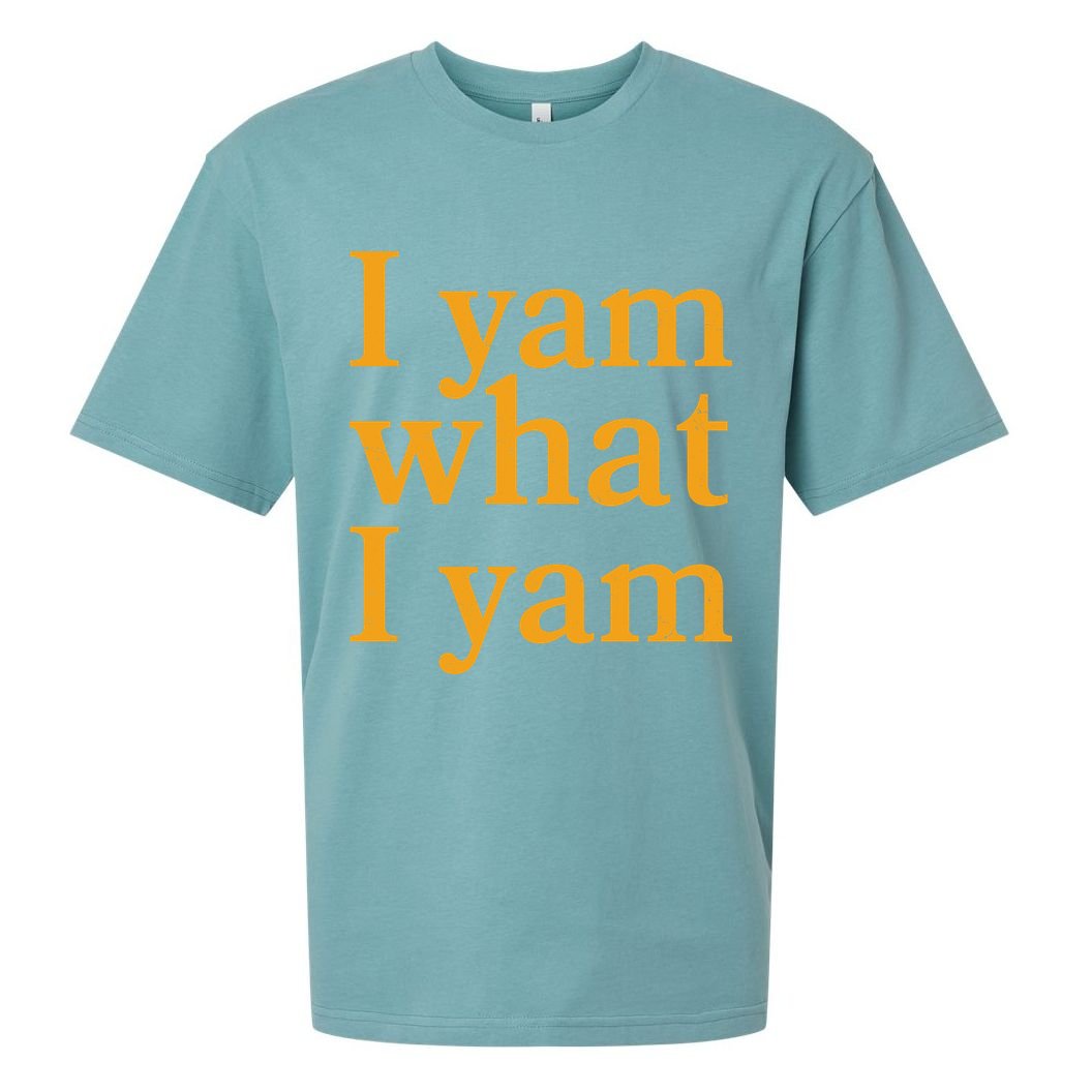 Funny Holidays Thanksgiving I Yam What I Yam Sueded Cloud Jersey T-Shirt