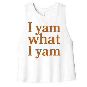 Funny Holidays Thanksgiving I Yam What I Yam Women's Racerback Cropped Tank