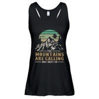 Funny Hiking Tee The Mountains Are Calling And I Must Go Ladies Essential Flowy Tank