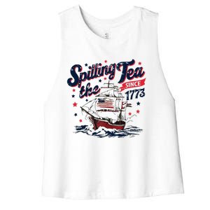 Funny History Teacher 4th July Women's Racerback Cropped Tank