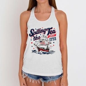 Funny History Teacher 4th July Women's Knotted Racerback Tank