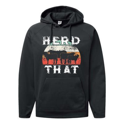 Farmer Herd That Cow Lover Farmer Performance Fleece Hoodie