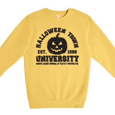 Funny Halloween Town University Est 1988 Where Being Normal Is Vastly Overrated Premium Crewneck Sweatshirt