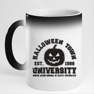 Funny Halloween Town University Est 1988 Where Being Normal Is Vastly Overrated 11oz Black Color Changing Mug