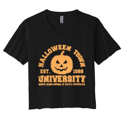 Funny Halloween Town University Est 1988 Where Being Normal Is Vastly Overrated Crop Top