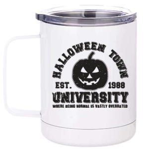 Funny Halloween Town University Est 1988 Where Being Normal Is Vastly Overrated 12 oz Stainless Steel Tumbler Cup