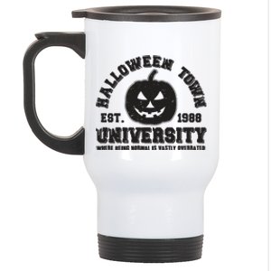 Funny Halloween Town University Est 1988 Where Being Normal Is Vastly Overrated Stainless Steel Travel Mug