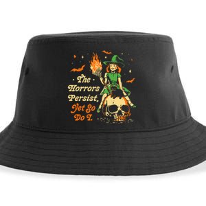 Funny Halloween The Horrors Persist Yet So Do I Sustainable Bucket Hat