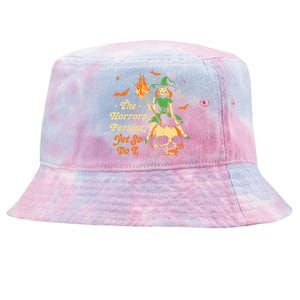 Funny Halloween The Horrors Persist Yet So Do I Tie-Dyed Bucket Hat