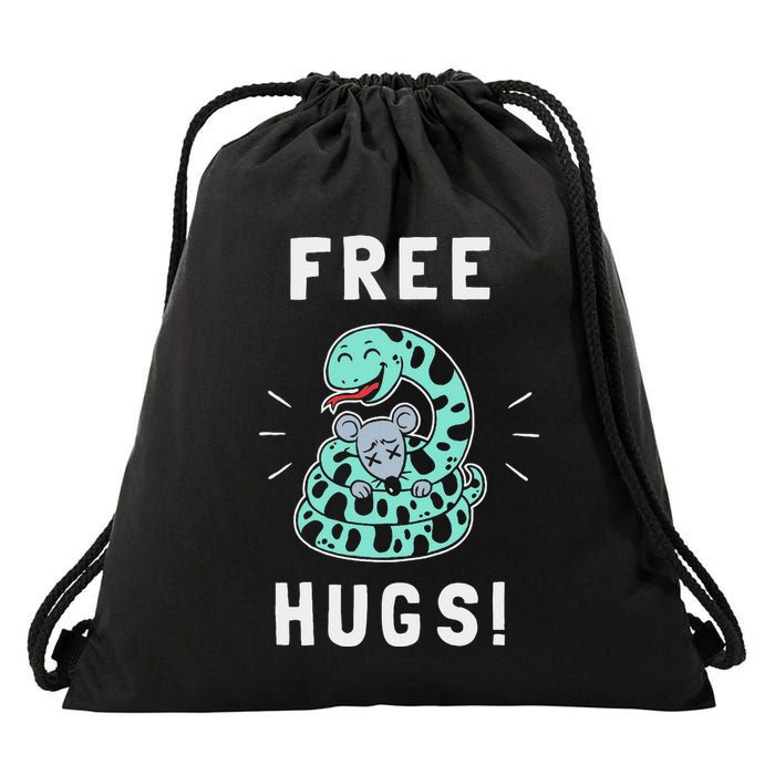 Free Hugs T Funny Python Snake Anaconda Joke Drawstring Bag
