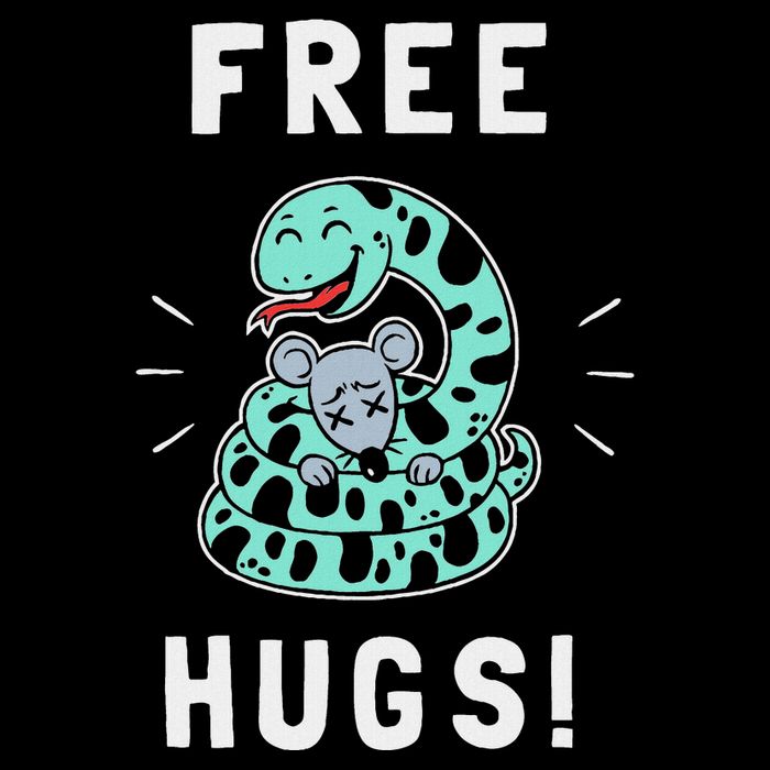 Free Hugs T Funny Python Snake Anaconda Joke Flat Bill Trucker Hat