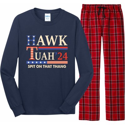 Funny Hawk Tuah 24 Spit On That Thang Long Sleeve Pajama Set