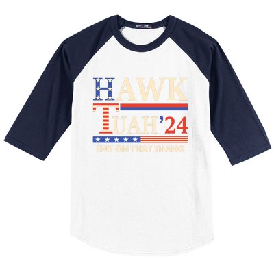 Funny Hawk Tuah 24 Spit On That Thang Baseball Sleeve Shirt