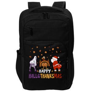 Funny Halloween Thanksgiving Christmas Happy Hallothanksmas Gift Impact Tech Backpack