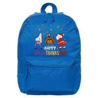 Funny Halloween Thanksgiving Christmas Happy Hallothanksmas Gift 16 in Basic Backpack