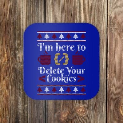 Funny Here To Delete Your Cookies It Helpdesk Christmas Gift Coaster