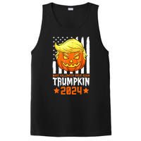 Funny Halloween Trumpkin Make Great Again Flag Pumpkin Trump 2024 Gift PosiCharge Competitor Tank