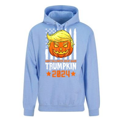 Funny Halloween Trumpkin Make Great Again Flag Pumpkin Trump 2024 Gift Unisex Surf Hoodie