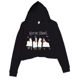 Funny Horse This Is Boo Sheet Ghost Boo Halloween Outfit Crop Fleece Hoodie