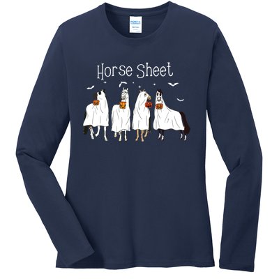 Funny Horse This Is Boo Sheet Ghost Boo Halloween Outfit Ladies Long Sleeve Shirt