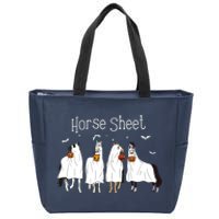 Funny Horse This Is Boo Sheet Ghost Boo Halloween Outfit Zip Tote Bag