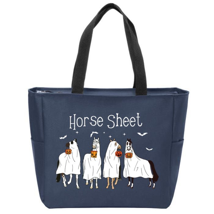 Funny Horse This Is Boo Sheet Ghost Boo Halloween Outfit Zip Tote Bag