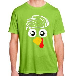 Funny Handsom Turkey Face, Hairstyle for Thanksgiving party Adult ChromaSoft Performance T-Shirt