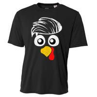 Funny Handsom Turkey Face, Hairstyle for Thanksgiving party Cooling Performance Crew T-Shirt