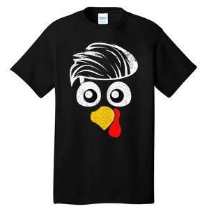 Funny Handsom Turkey Face, Hairstyle for Thanksgiving party Tall T-Shirt