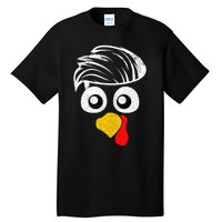 Funny Handsom Turkey Face, Hairstyle for Thanksgiving party Tall T-Shirt