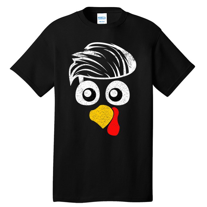 Funny Handsom Turkey Face, Hairstyle for Thanksgiving party Tall T-Shirt