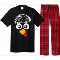 Funny Handsom Turkey Face, Hairstyle for Thanksgiving party Pajama Set