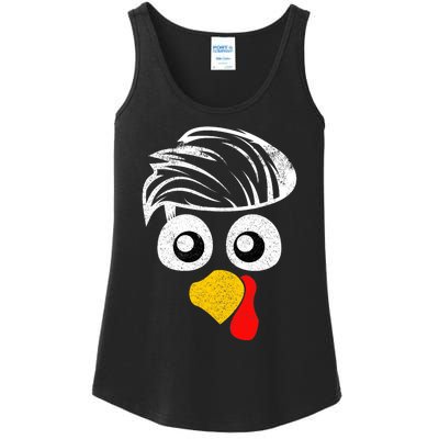 Funny Handsom Turkey Face, Hairstyle for Thanksgiving party Ladies Essential Tank