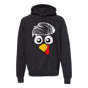 Funny Handsom Turkey Face, Hairstyle for Thanksgiving party Premium Hoodie