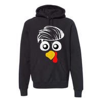 Funny Handsom Turkey Face, Hairstyle for Thanksgiving party Premium Hoodie