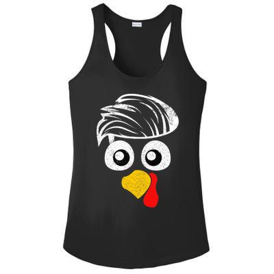 Funny Handsom Turkey Face, Hairstyle for Thanksgiving party Ladies PosiCharge Competitor Racerback Tank