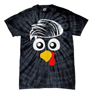 Funny Handsom Turkey Face, Hairstyle for Thanksgiving party Tie-Dye T-Shirt