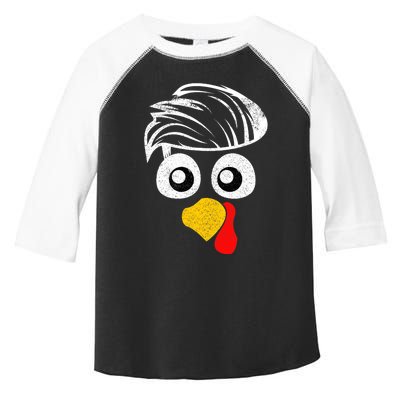 Funny Handsom Turkey Face, Hairstyle for Thanksgiving party Toddler Fine Jersey T-Shirt