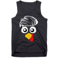 Funny Handsom Turkey Face, Hairstyle for Thanksgiving party Tank Top