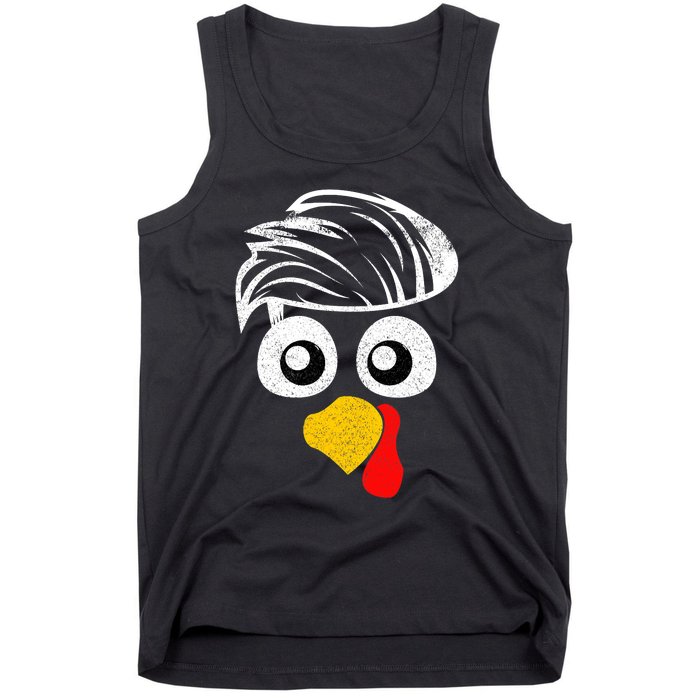 Funny Handsom Turkey Face, Hairstyle for Thanksgiving party Tank Top