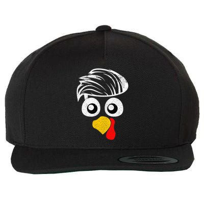 Funny Handsom Turkey Face, Hairstyle for Thanksgiving party Wool Snapback Cap