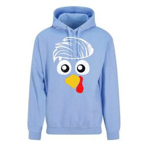 Funny Handsom Turkey Face, Hairstyle for Thanksgiving party Unisex Surf Hoodie