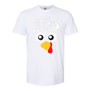 Funny Handsom Turkey Face, Hairstyle for Thanksgiving party Softstyle CVC T-Shirt