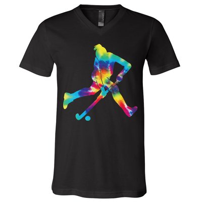 Field Hockey Tie Dye V-Neck T-Shirt