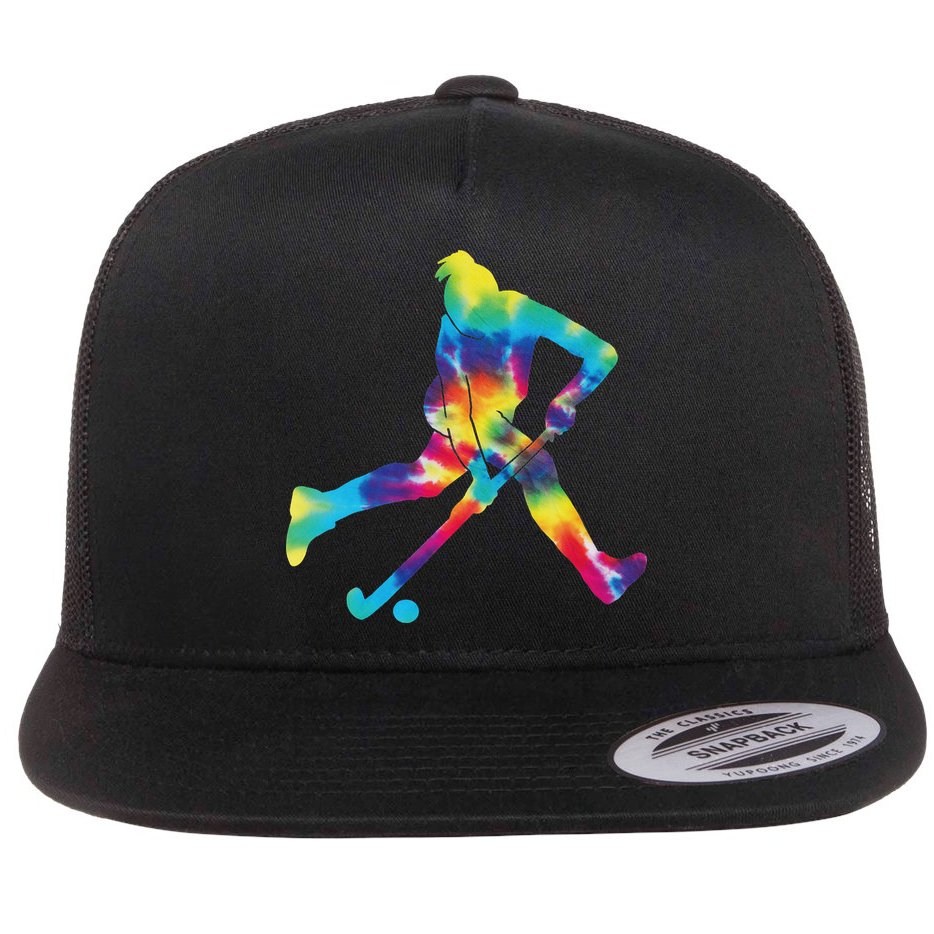 Field Hockey Tie Dye Flat Bill Trucker Hat