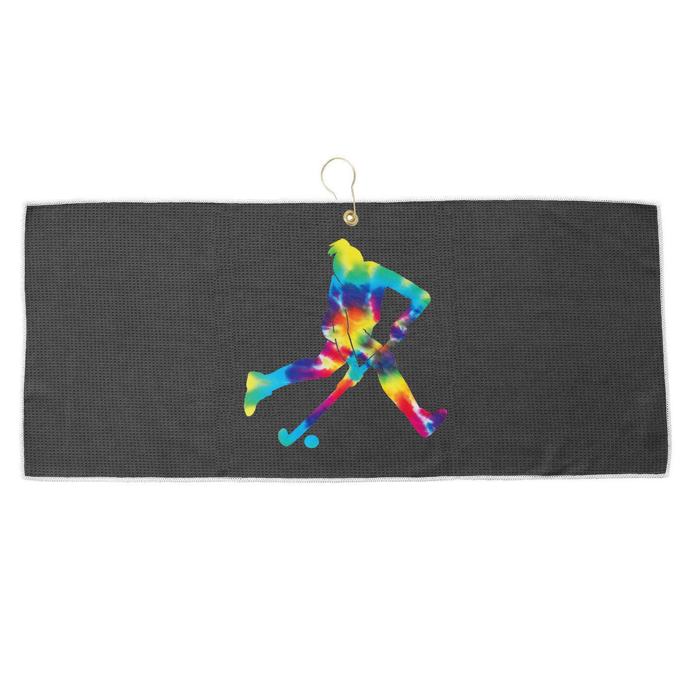 Field Hockey Tie Dye Large Microfiber Waffle Golf Towel