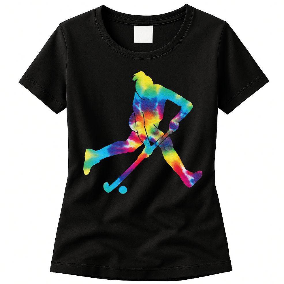 Field Hockey Tie Dye Womens T-Shirt