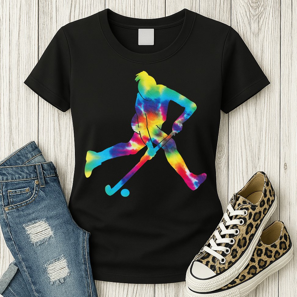 Field Hockey Tie Dye Womens T-Shirt