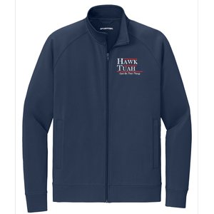 Funny Hawk Tuah 24 Spit On That Thing Presidential Candidate Parody Stretch Full-Zip Cadet Jacket